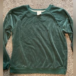dark green velvet crew neck